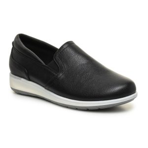 Black soft leather loafers