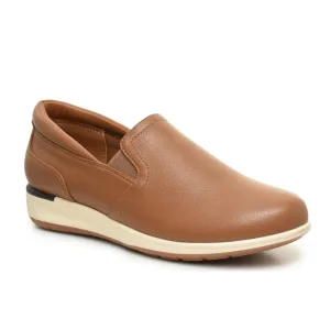 Brown soft leather loafers