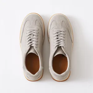 Gray suede platform sneaker